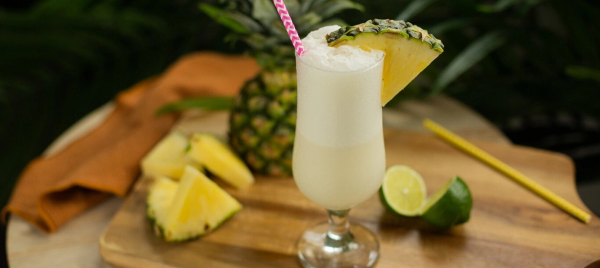 Coctel de piña dorada con Thermomix sin gluten apta para Celíacos