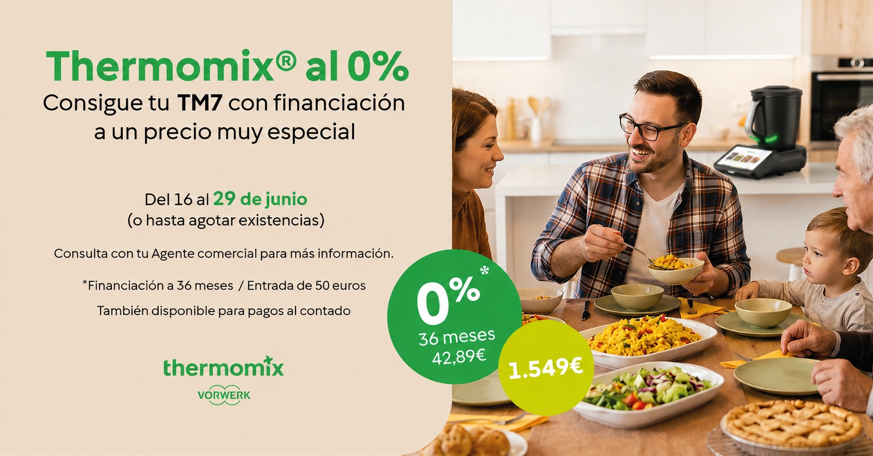 La mejor OFERTA para tener Thermomix TM7 desde 42€/mes sin intereses