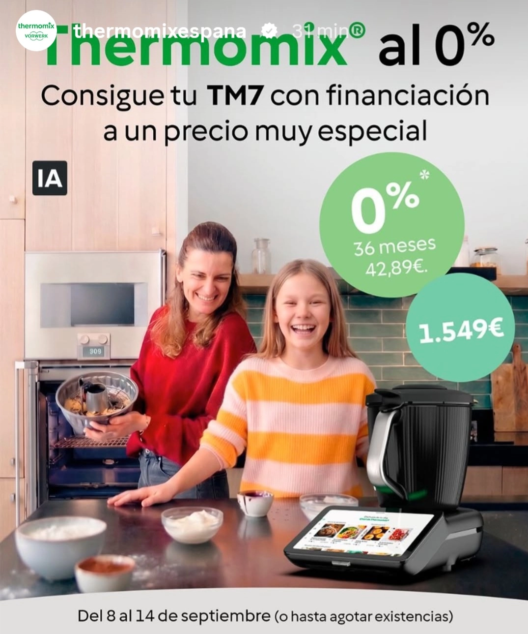 TM7 Financiación Sin intereses solo hasta el 14 de septiembre