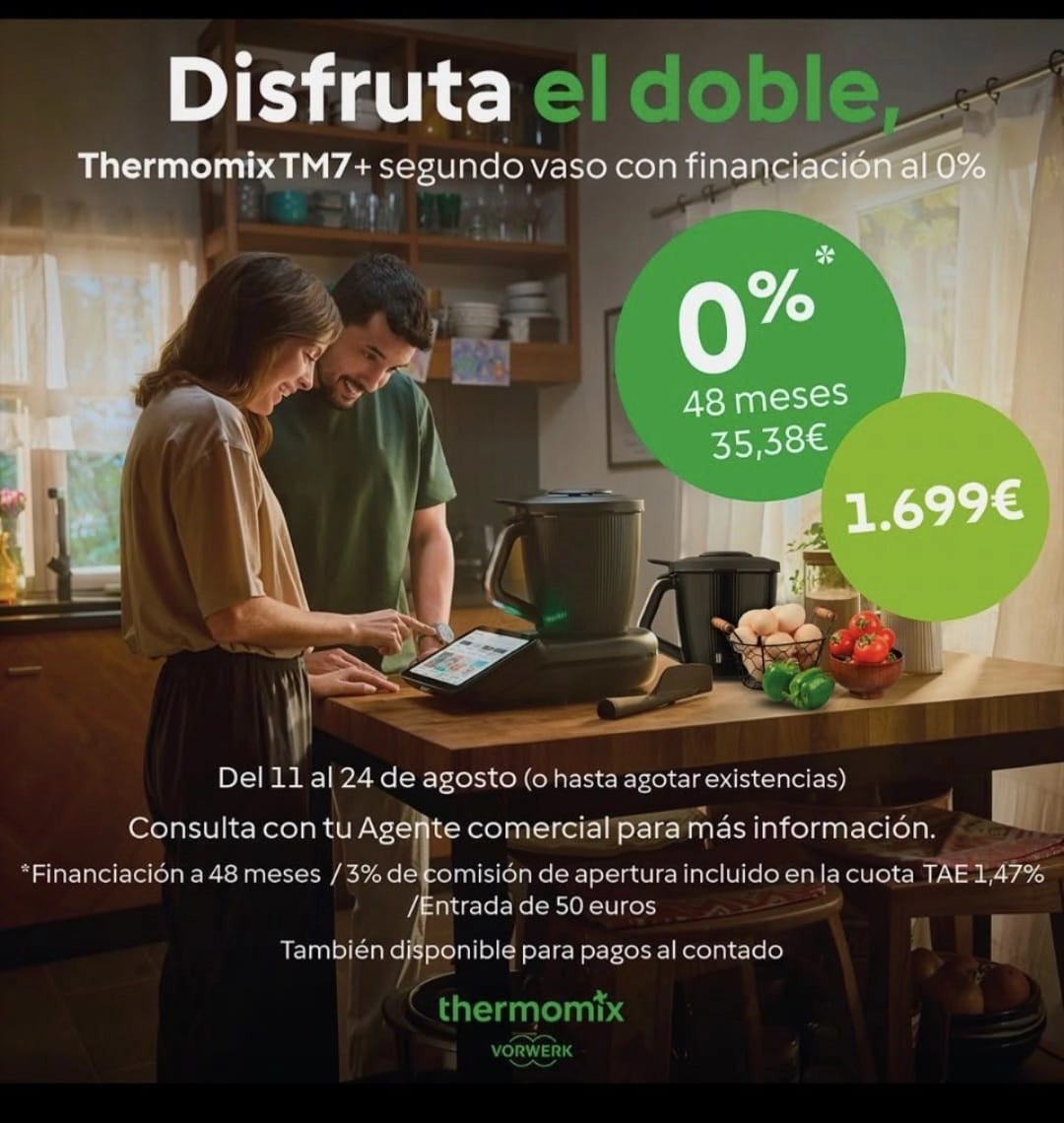 ¡Thermomix TM7 con 2 vasos y financiación al 0%¡